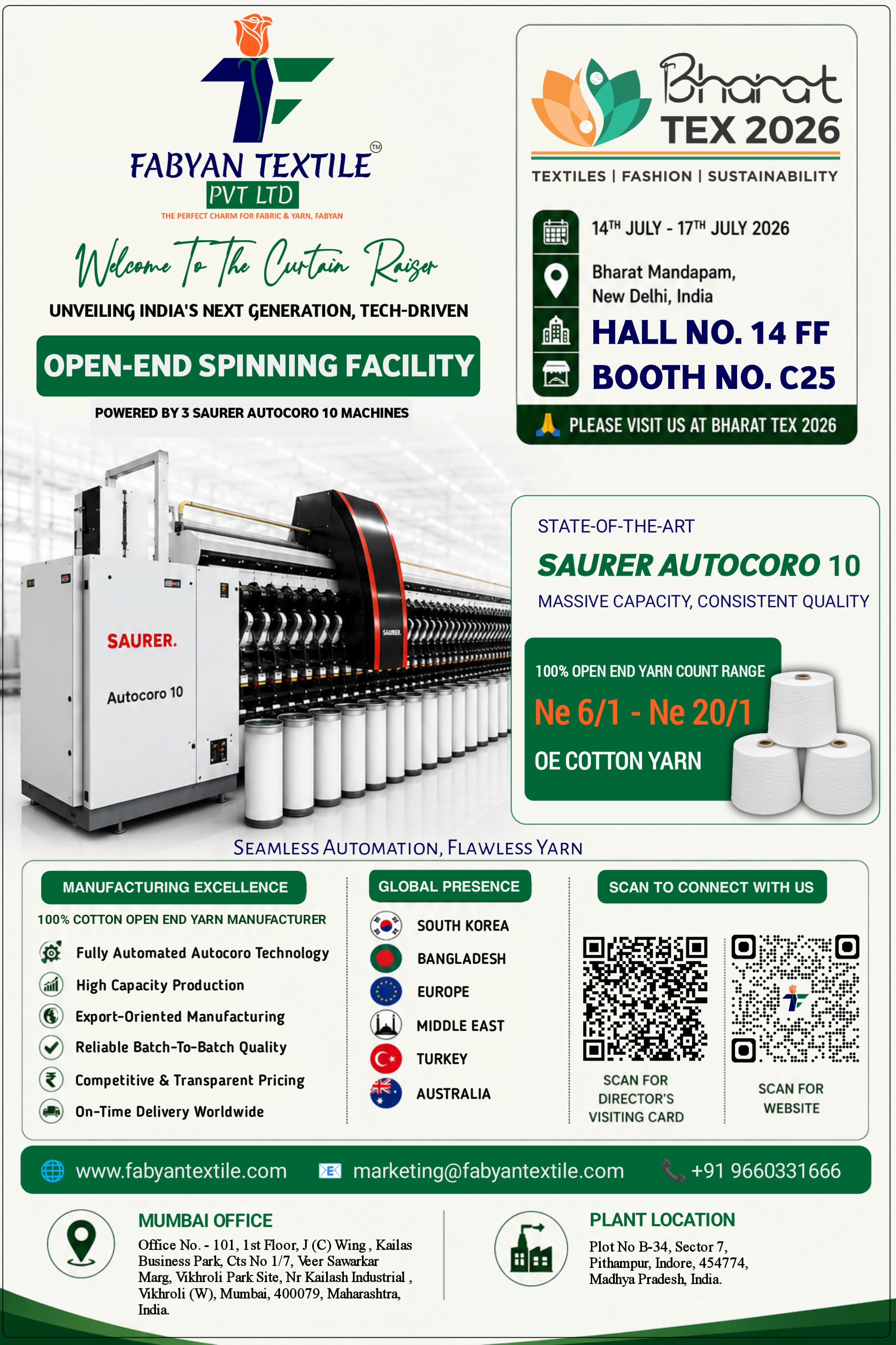 Yarn & Fabric Manufacturer, Supplier & Exporter – Mumbai | Fabyan Textile Pvt. Ltd.